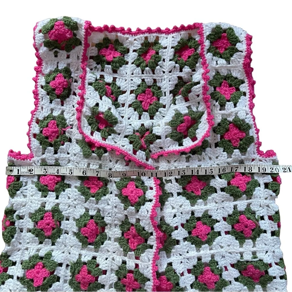 Handmade Crochet Granny Square Vest | Boho Hippie 70s Style - Picture 6 of 6